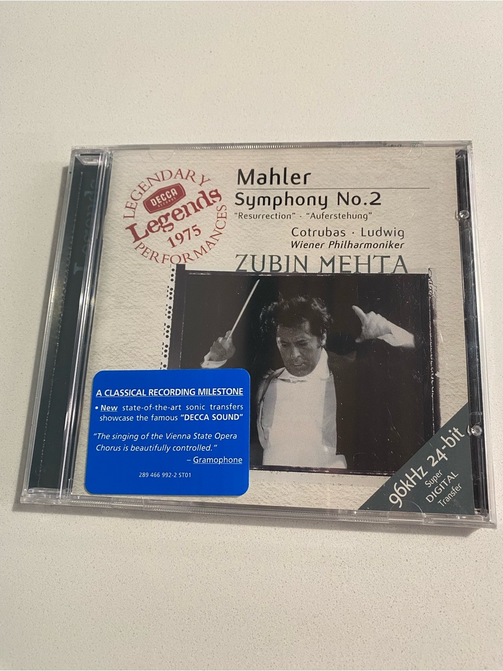 Mahler Symphony No.2 Resurrection Zubin Mehta CD 2000Decca Remastered Sealed New